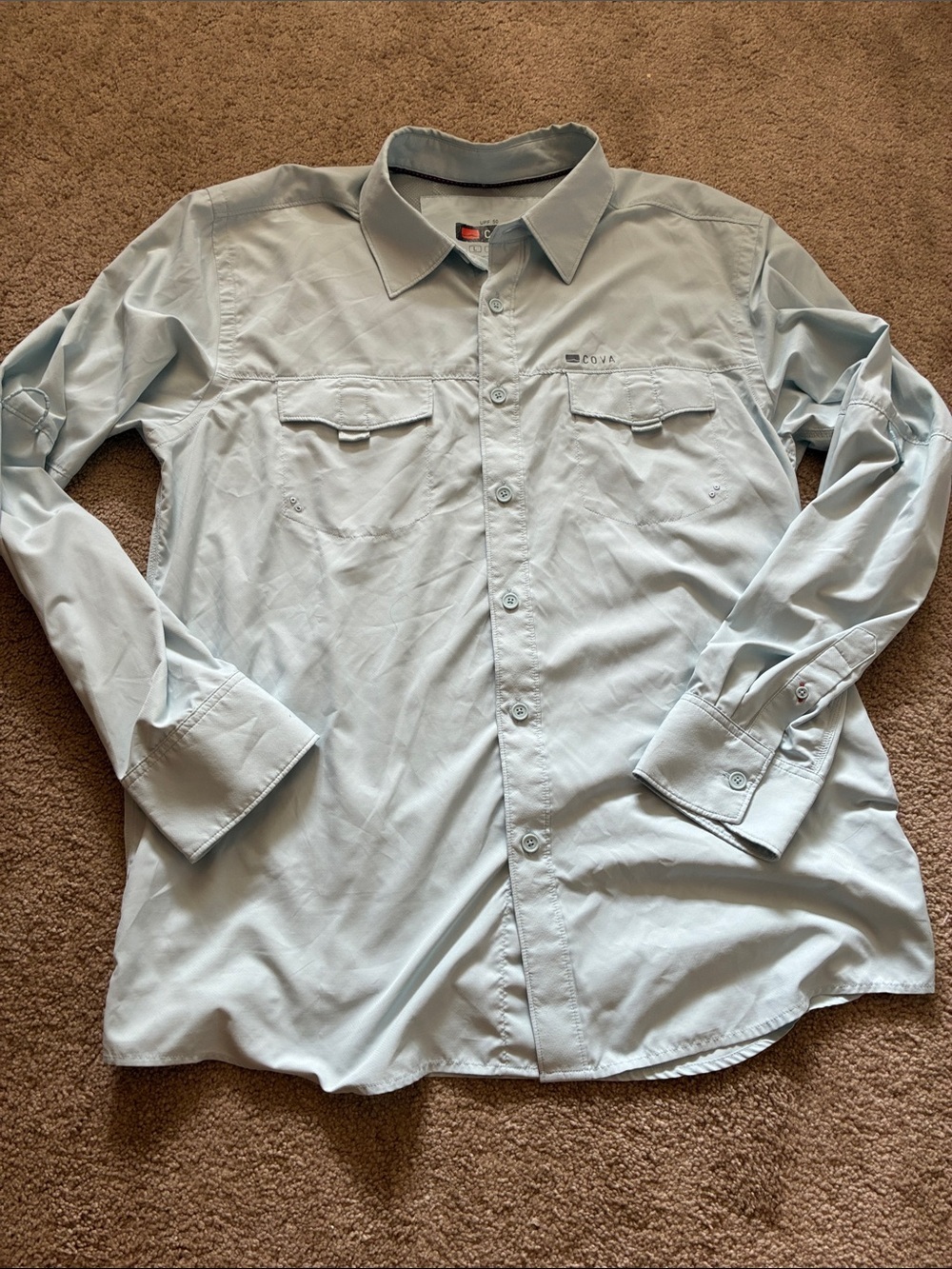 COVA Pescadero Long Sleeve Technical Fishing Shirt - Light Blue - Men’s L